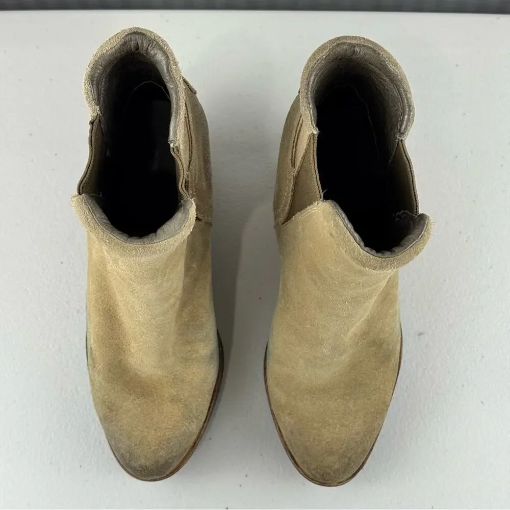 Sorel After Hours Chelsea Boot Tan Suede Wedge Ankle Boots Women’s Size 7 EUR 38